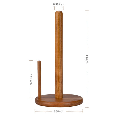 E-ROOM TREND Acacia Wood Paper Towel Holder Countertop, Wooden Paper Towel Holder Thicken Base for Kitchen, Easy to Assemble, Sturdy, Durable, Natural Wood Color