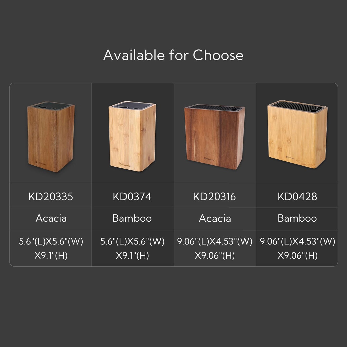 KITCHENDAO XL Bamboo Universal Knife Block Holder with Slots for Scissors and Sharpening Rod, Safe, Space Saver Knives Storage Stand Display without Knives, Unique Slot Design to Protect Blade