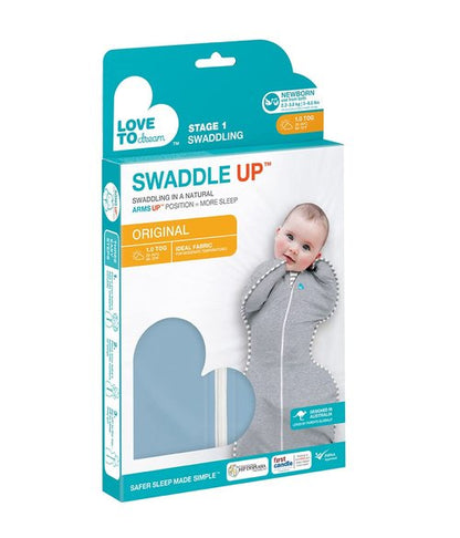 Love To Dream Swaddle UP - Baby Sleep Sack for Self-Soothing | Snug Fit, 13-19 lbs, Dusty Blue