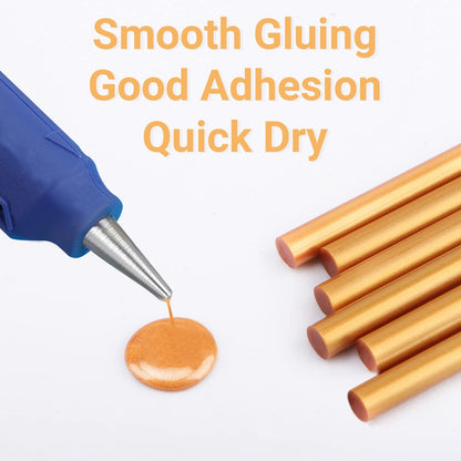 ENPOINT Metallic Gold& White Hot Glue Sticks, 8" x 0.27" for Crafting, Woodworking, Decoration, Bonding Repair, Wax Sealing