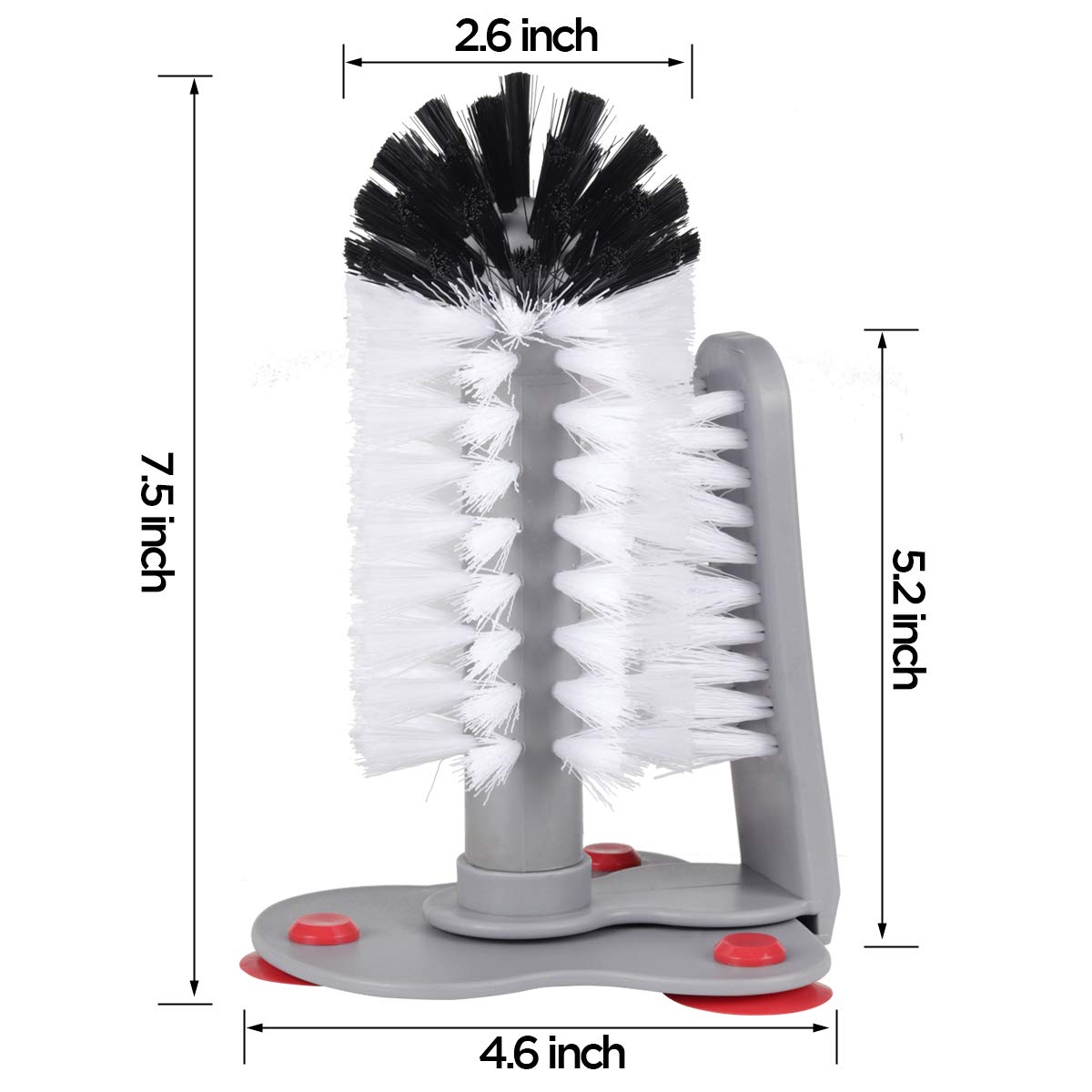 Glass Cup Washer With Double Bristle Brush for Bar Kitchen Sink