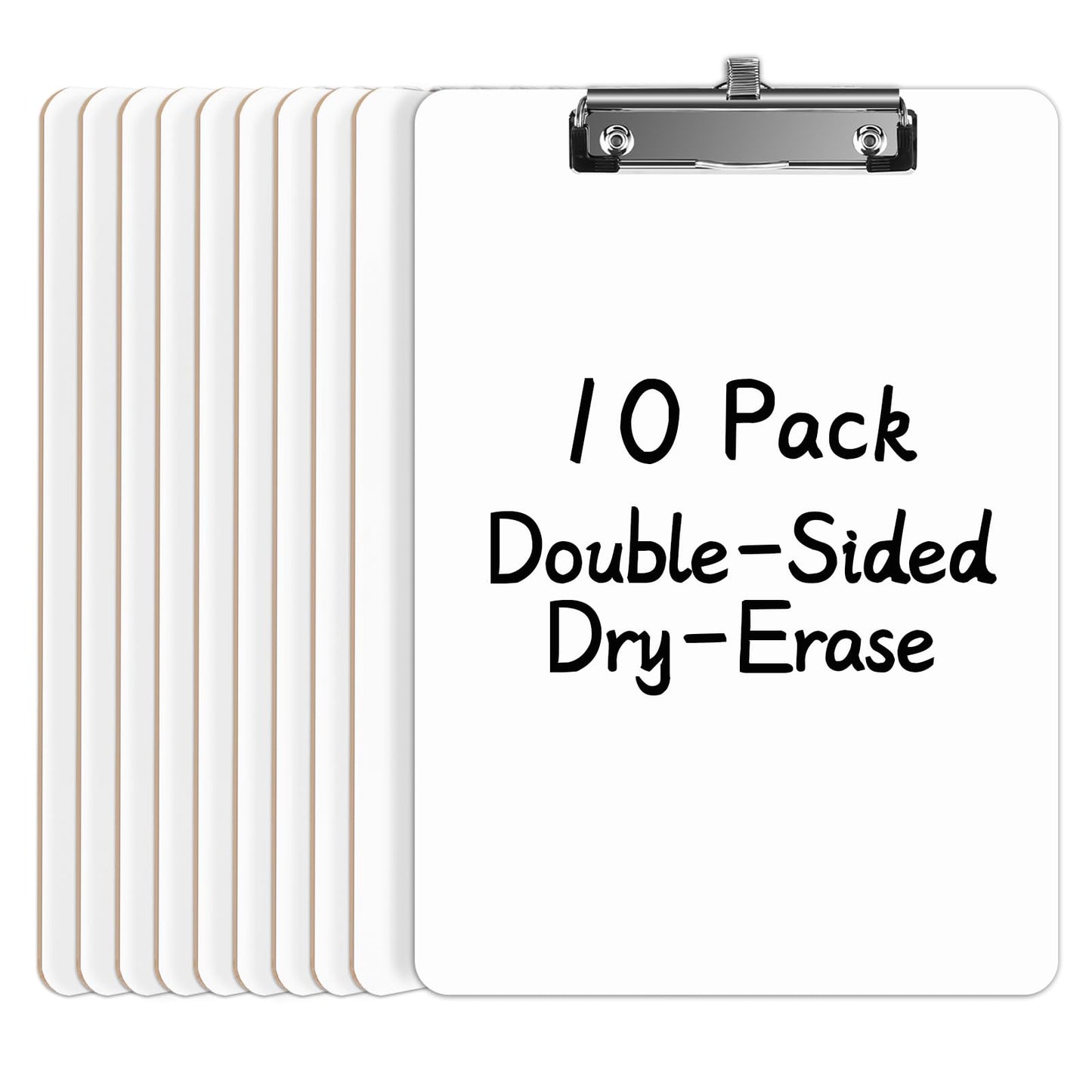 Juvealoe Dry Erase Clipboard with Pen Holder, 8.5 x 11 Double-Sided White Boards for Classroom, Teacher, Students, Kid. Size 9 x 12.5 in, School & Home Supply(Pack of 10)