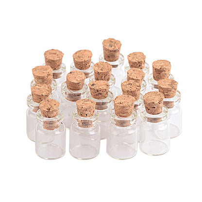 TAI DIAN 100pcs 0.5ml Cute Mini Glass Bottle With Corks Transparent Empty Small Wishing Bottle Decoration Crafts Glass Vials Jars (0.5ml (10x18x5mm))