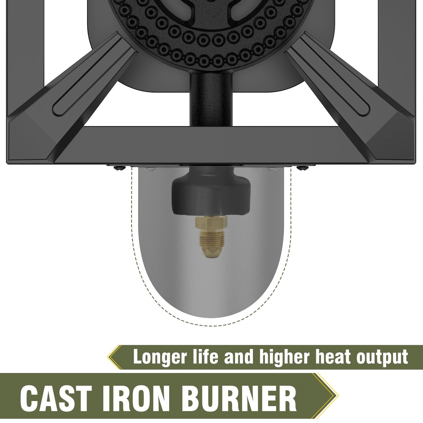 BESTFIRE Propane Burner, 100,000 BTUs High Pressure Single Propane Stove - Heat Shield and Guard, 4.1ft Adjustable Hose with Regulator, Gas Stove for Outdoor Cooking, Turkey Fry, Seafood Boil