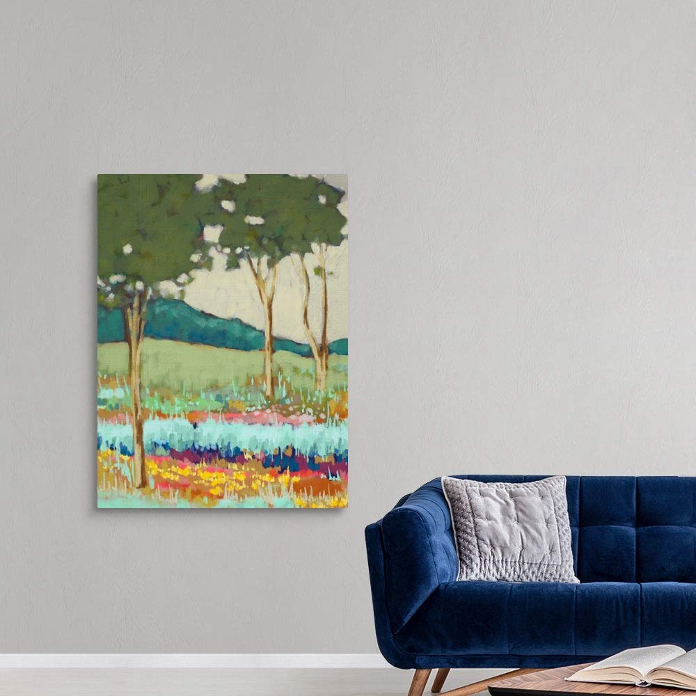 GREATBIGCANVAS Tapestry Trees II Canvas Wall Art Print, Tree Home Decor Artwork, 36"x48"
