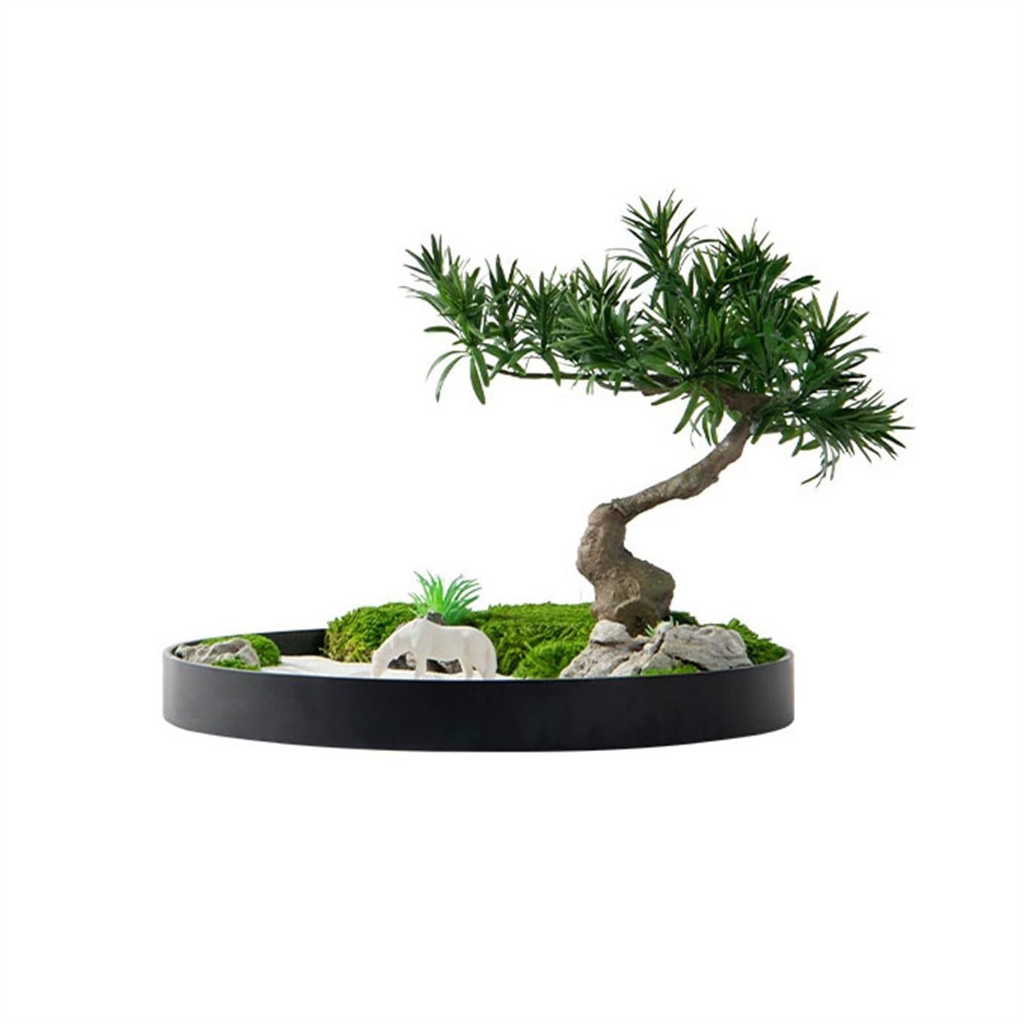 GRFIT Artificial Bonsai Central Round Table with Rotating Decorative Light, Luxury Simulation Flowers for Hotel Table, Tree Ornaments, Greenery Ornaments China Artificial Tree Plant