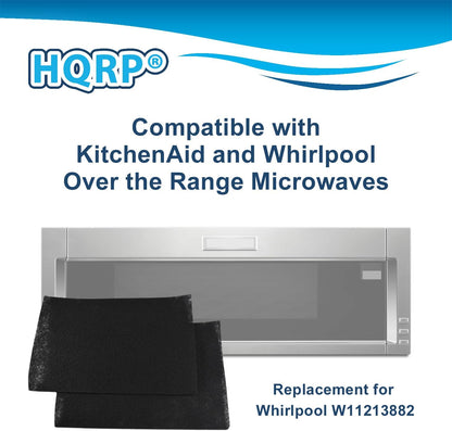 HQRP 2-Pack Activated Charcoal Filters for Kitchen Aid and Whirlpool Over the Range Microwave Hood