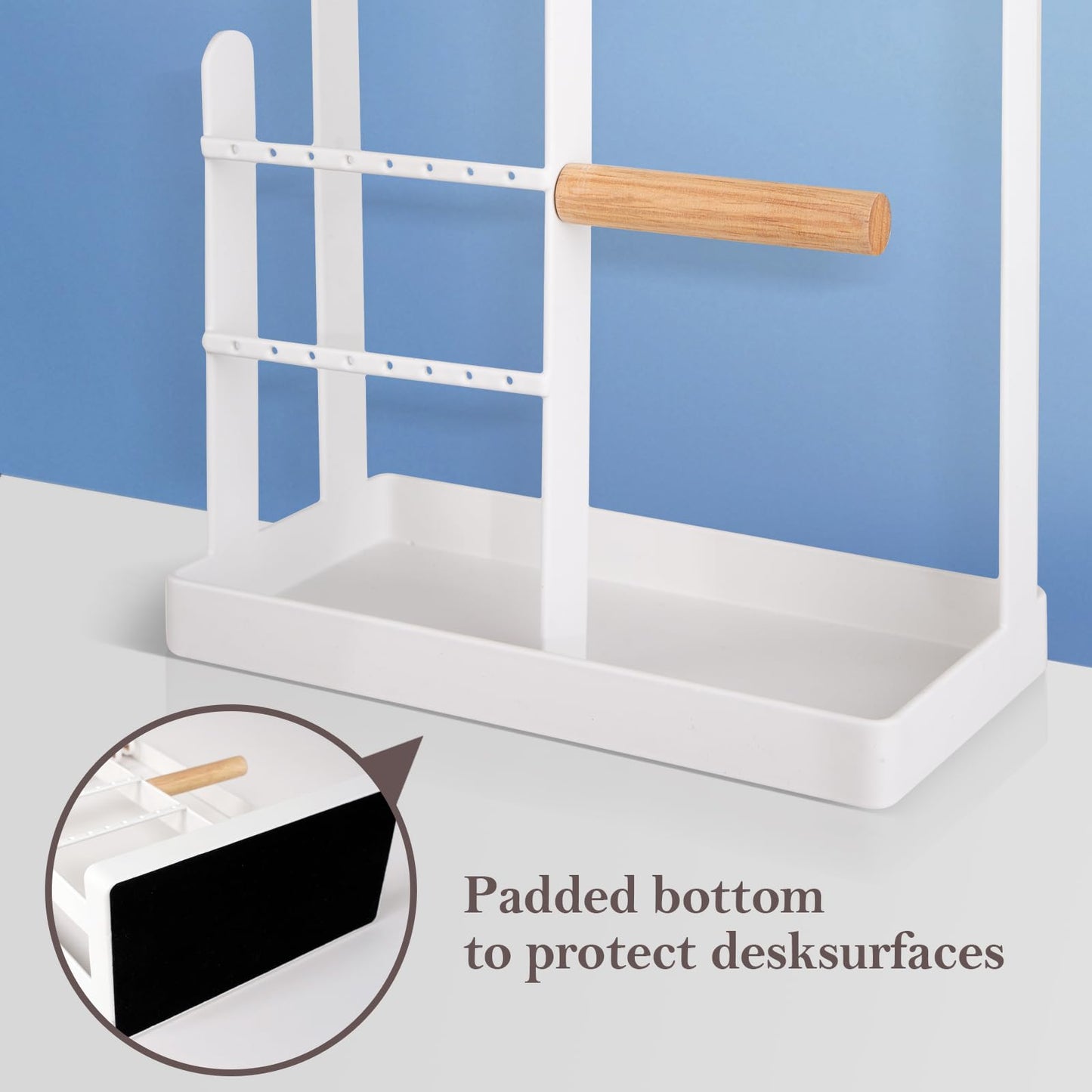 ProCase Cute Jewelry Stand, Aesthetic Jewelry Organizer for Dresser Vanity, Jewelry Holder Display for Necklaces Earrings, Gifts for Teen Girls Women, Bedroom Dorm Decor -Medium, White