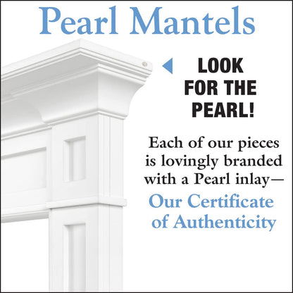 Pearl Mantels ARYB56515 Furniture for Your Fireplace, Premium Grade A MDF Mantel Surround, Crisp White Paint, Interior Opening 56" W x 42" H