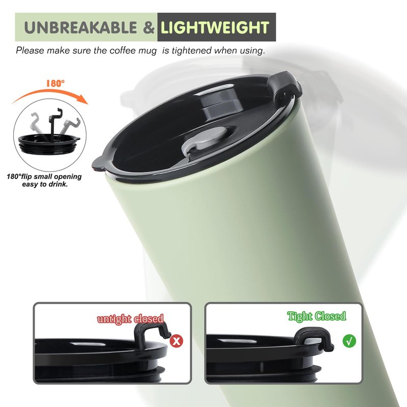 Greentainer 4 Pack Plastic Travel Coffee Mug Set, 20 oz Spill Proof Drinking Cups with Lids, Pobtable to Go Camping Coffee Tumbler Reusable Coffee Mugs with Lids, Dishwasher & Microwave Safe