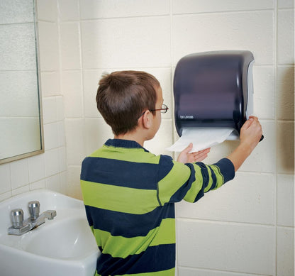 San Jamar Classic Element Paper Towel Dispenser Wall-Mounted Commercial Roll Dispenser, Fits All Core Sizes with Lever for Bathroom, Kitchens, and Restaurants, Plastic, Universal Paper, Black Pearl