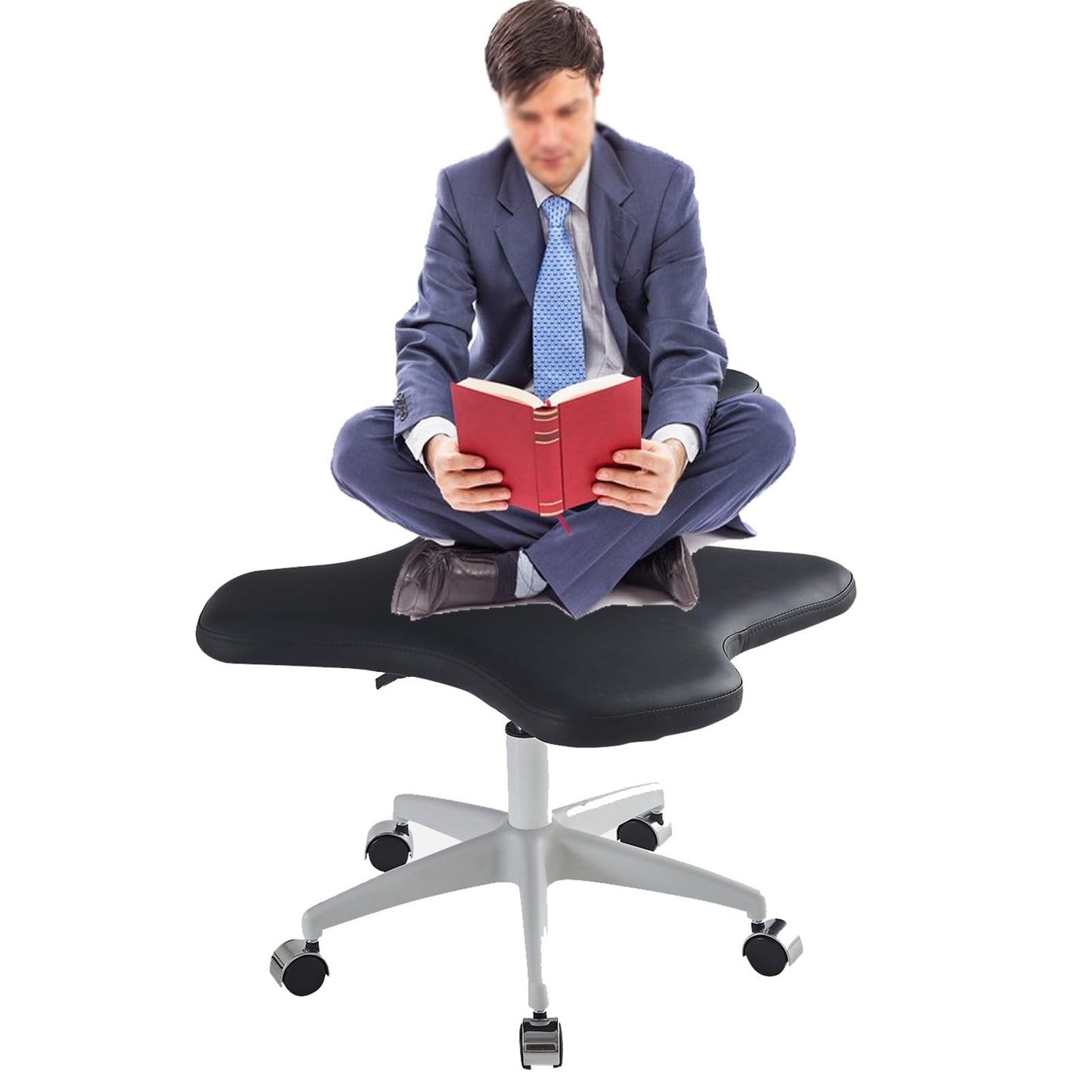 Office Chair Cross Legged Chair，Sitting Kneeling Squatting Chair, Ergonomic Office Chair Kneeling with Upgraded Gas Spring Rod & Castors for Yoga Enthusiasts Meditation Fanatics，Adjustable S