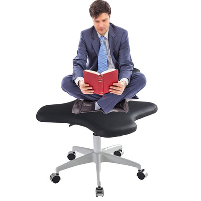 Office Chair Cross Legged Chair，Sitting Kneeling Squatting Chair, Ergonomic Office Chair Kneeling with Upgraded Gas Spring Rod & Castors for Yoga Enthusiasts Meditation Fanatics，Adjustable S