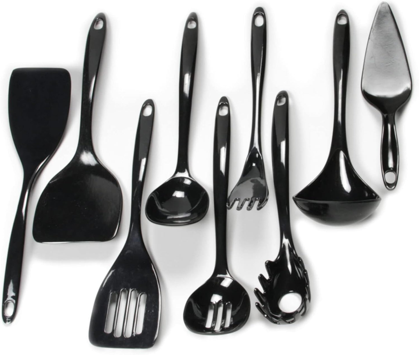 Chef Craft Basic Melamine Kitchen Tool Set, 9 Piece Utensils, Black