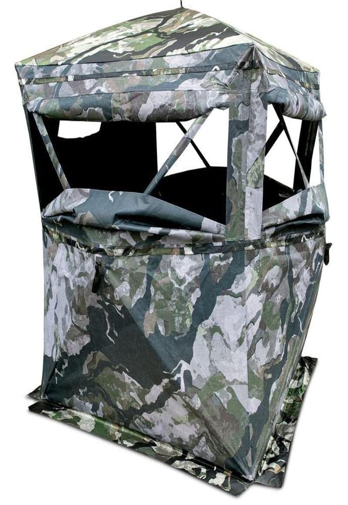 Primos Hunting Primos Full Frontal Hunting Blind, One Way See-Through Ground Blind in Veil Camo