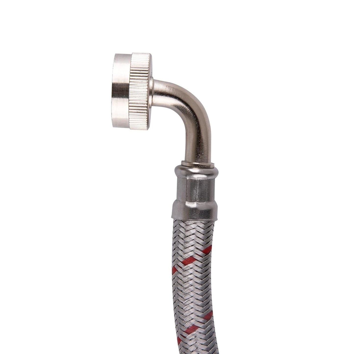 Hausen 72-Inch Stainless Steel Washing Machine Connector, 6 Feet Elbow Supply Line (1-Pack)