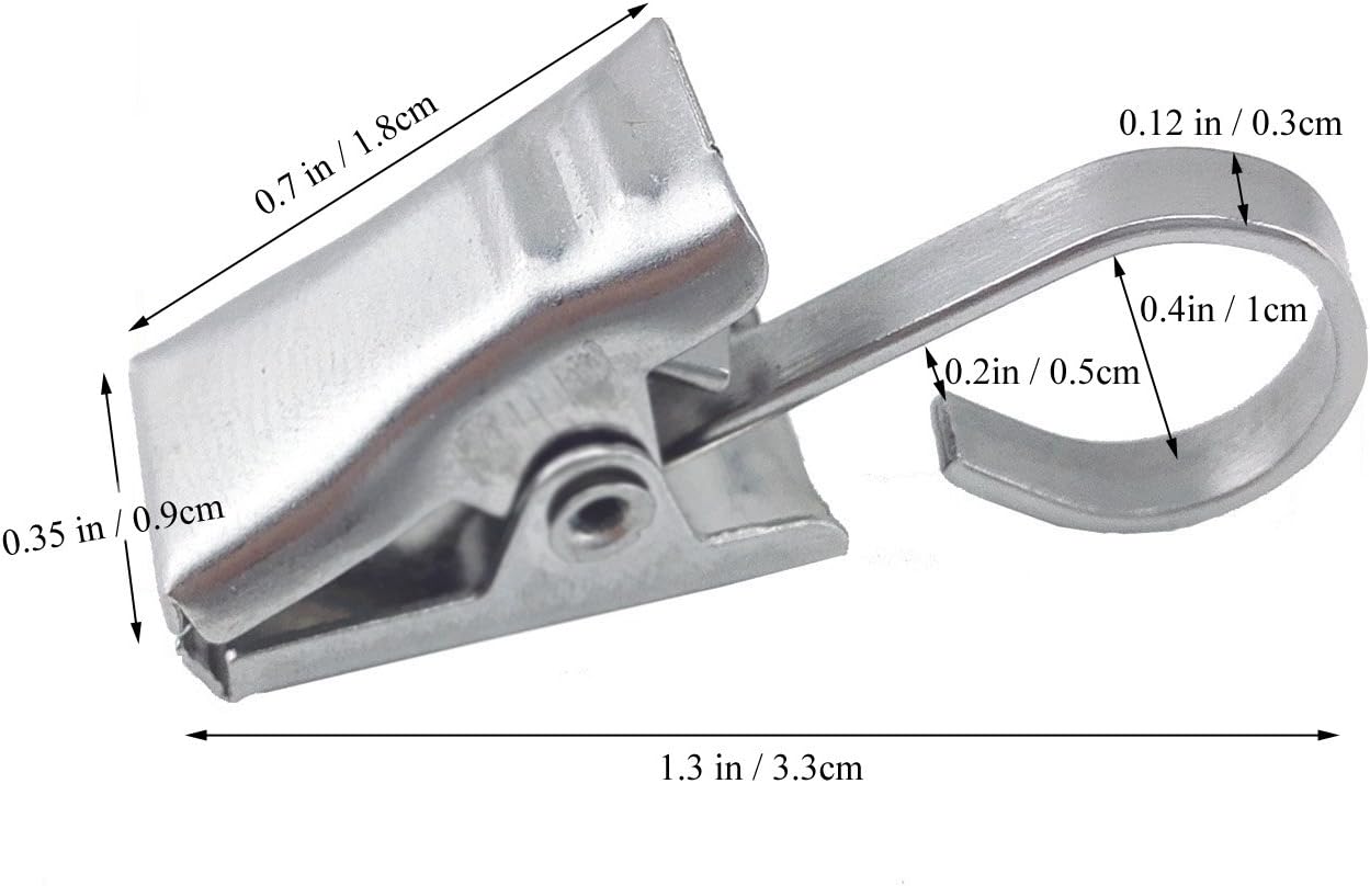 Coideal Small Curtain Clips for Hanging, 25 Pack Stainless Steel Fabric Hooks for RV Canopy Accessory