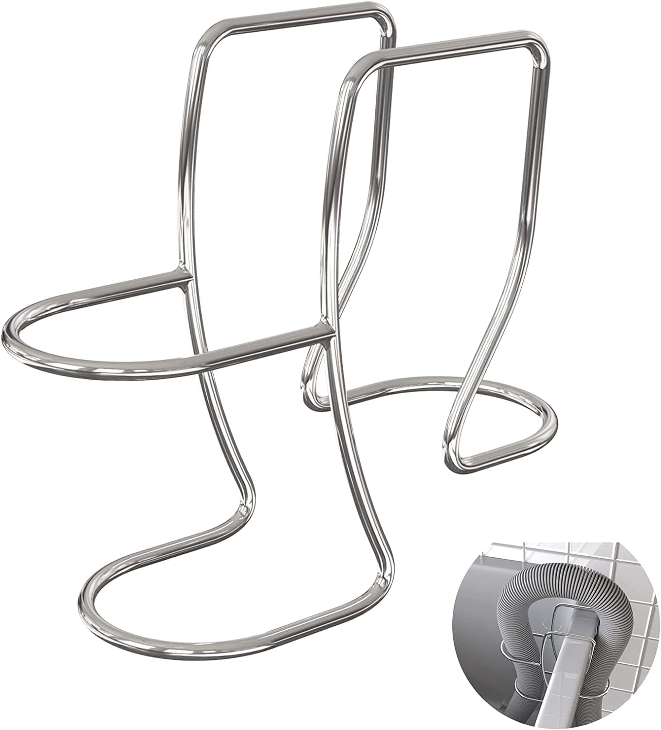Washing Machine Drain Hose Holder, Adjustable Clamp Hook, 304 Stainless Steel Laundry Tub Hose Guide Clip