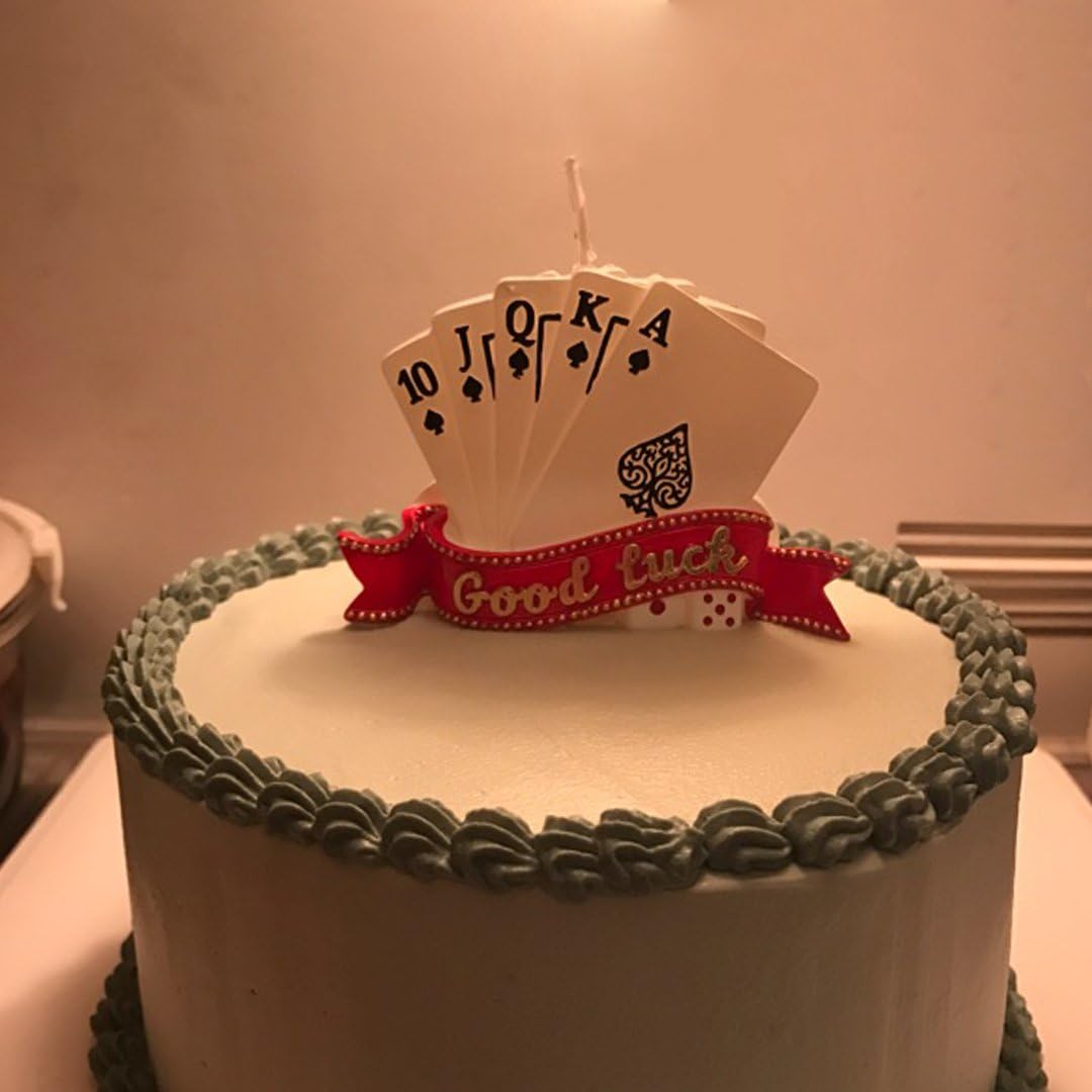 Birthday Candles Good Luck Poker Creative Cake Candles for Father's Day Gift Cake Toppers