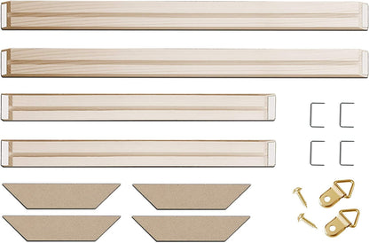 DIY Solid Wood Canvas Frame Kit with Stretch Bar - Customized Wooden Art Frames for Paintings - Easy-to-Build Canvas Stretching System - Wall Art & Oil Painting Accessories (12" x 12")