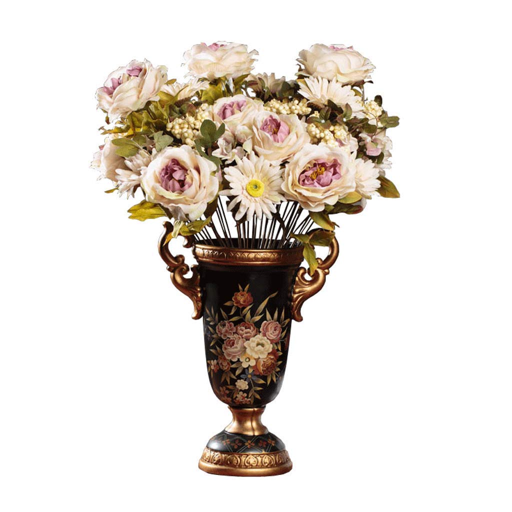 JIIPOREGJ Country Decoration Crafts Ornaments Retro Ceramic Vase High-Legged Ear Handcrafted 34.5Cm*14Cm