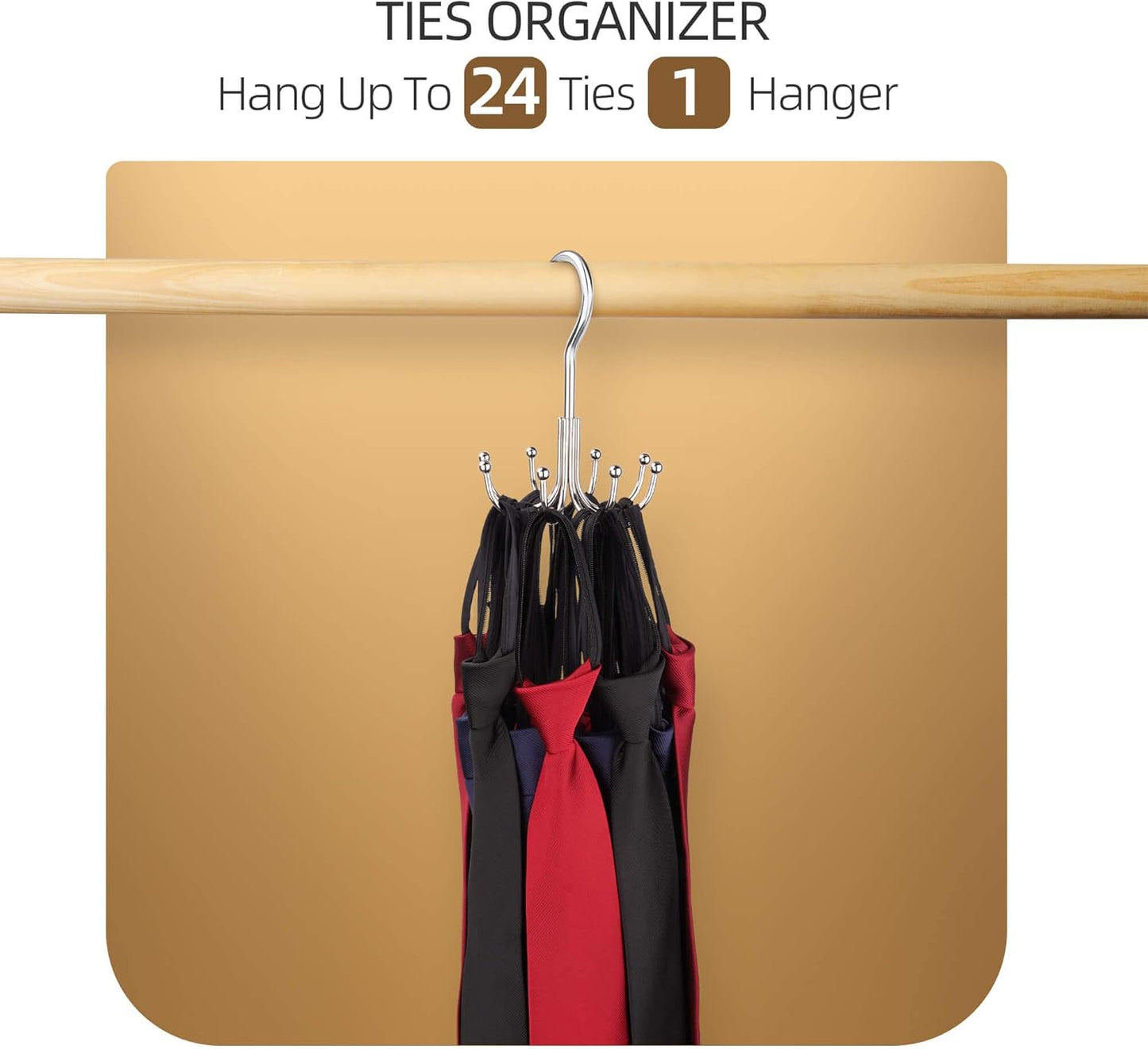 ZEDODIER Belt Hanger 2 Pack, Maximum 24 Storage Capacity, Organizer for Belt, Bra, Tank Top, Tie, Scarf