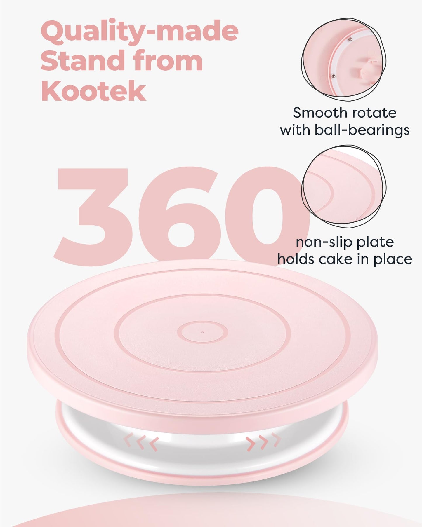 Kootek 71PCs Cake Decorating Kit, Baking Supplies Tools - Includes Cake Stand Turntable, 12 Icing Piping Tips Set, 2 Frosting Spatulas, 3 Scrapers, 50+2 Piping Bags, Coupler, Video Tutorial, Booklet