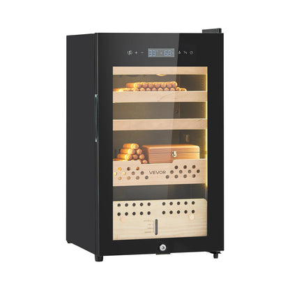 VEVOR Electric Humidor, 70L, 400 Counts Electric Cigar Humidor Cabinet with Compressor Cooling, Constant Humidity & Temperature Control, Spanish Cedar Wood Shelves & Drawers, 4 Layers, for Household