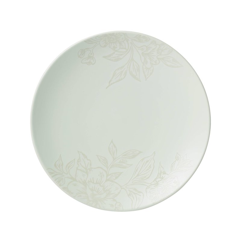 Oneida 897395 Roseto 12-Piece Dinnerware Set, Soft Sage
