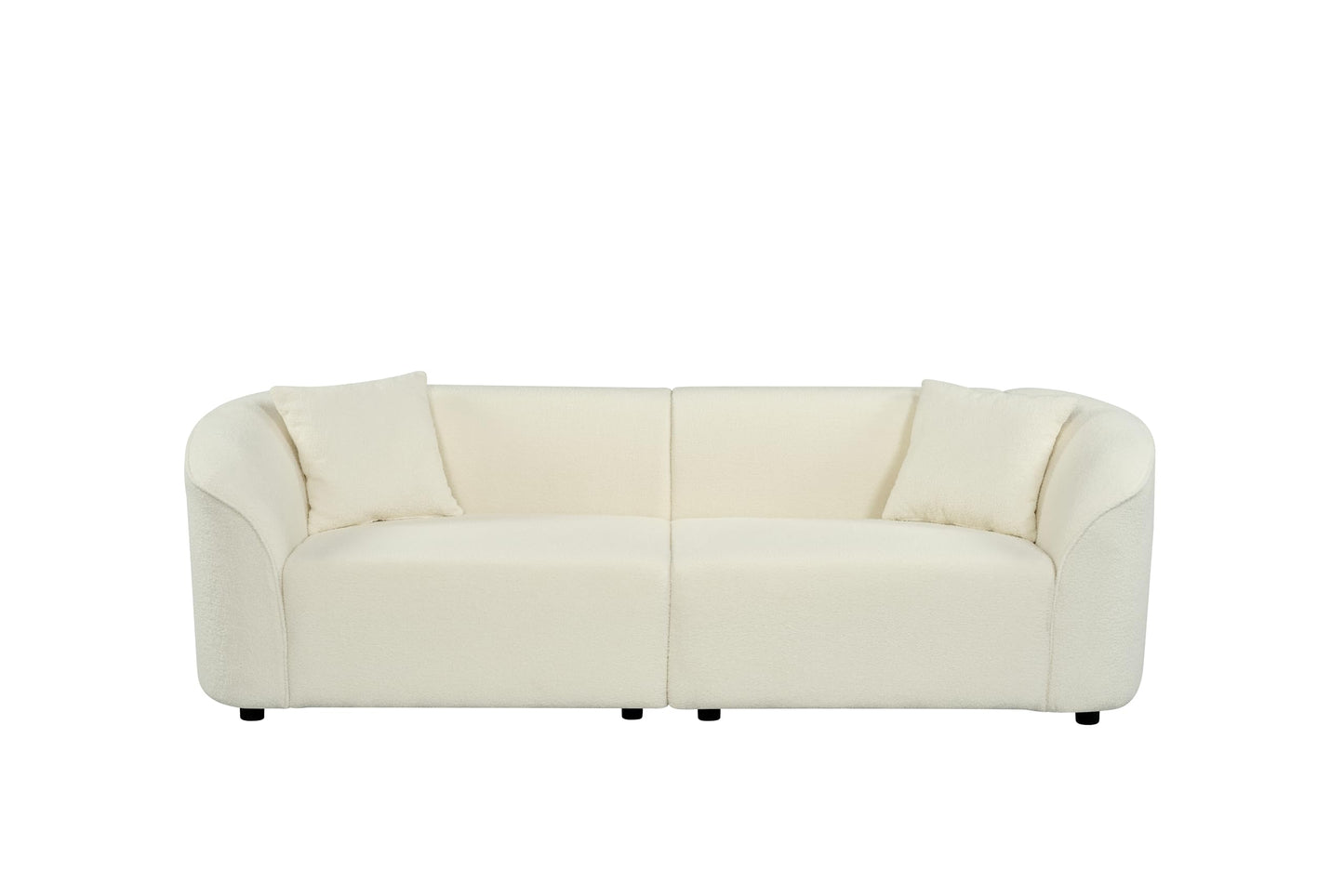 Christopher Knight Home Sabbo 87.50" Boucle Upholstered Couch, Oversized 2 Seater Sofa, Curved Soft Seating Lounge Sofa Chair, Cozy Loveseat with Armrest, Reading Sofa for Living Room Home Rest, Beige