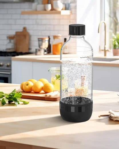 1 2 Pack, (1L) (1L) Soda Maker Bottle, Litre Reusable BPA Free Sparkling Water Bottles, Reusable Carbonating Bottles