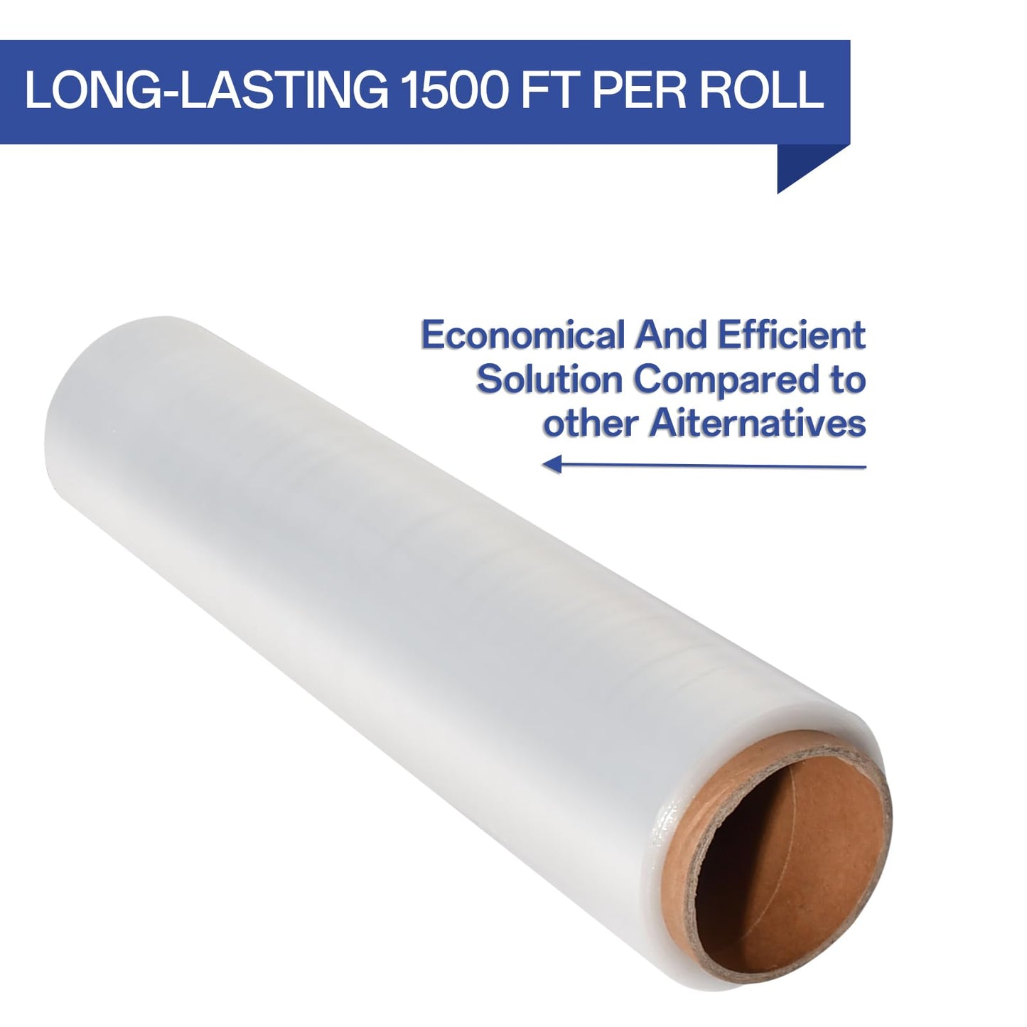 Stretch/Shrink Wrap Roll 18 Inch 1500ft,Heavy Duty 800% Stretch,Clear 80 Gauge Industrial Strength Stretch Film,Plastic Wrap for Pallet Wrap for Pallets,Packing, Shipping&Furniture Protection(4 Roll)