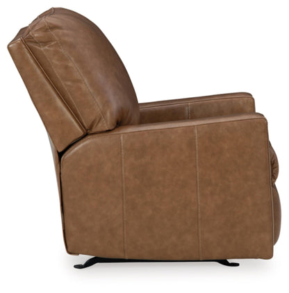 Signature Design by Ashley Bolsena Contemporary Leather Match Manual Rocker Recliner, Dark Brown