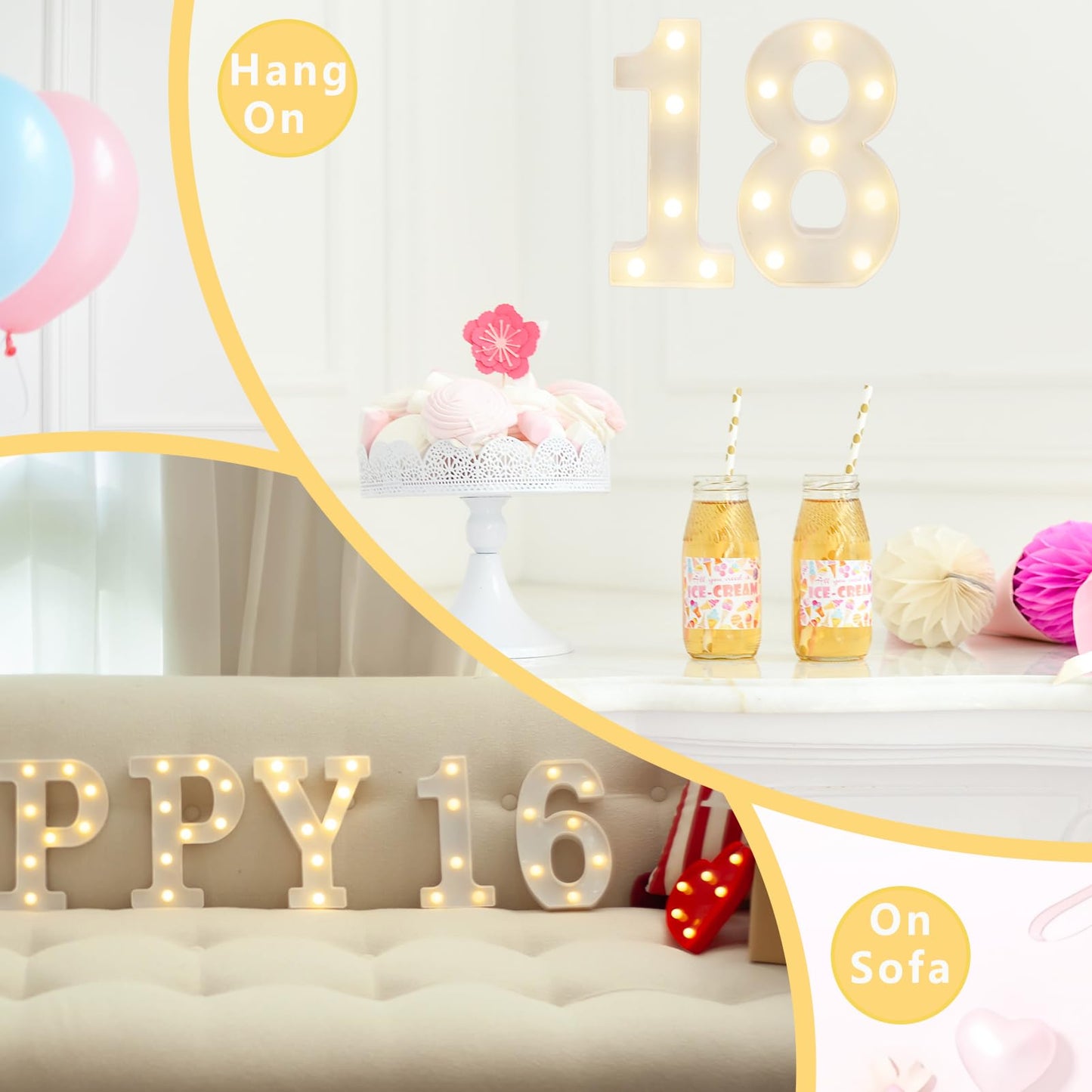 SKYPHAROS LED 40 Marquee Light Up Numbers, 40th Birthday Decorations for Women Men, Warm White Small 40 Marquee Letter Lights for 40th Birthday Party Table, Wedding, Anniversary, Home Decor