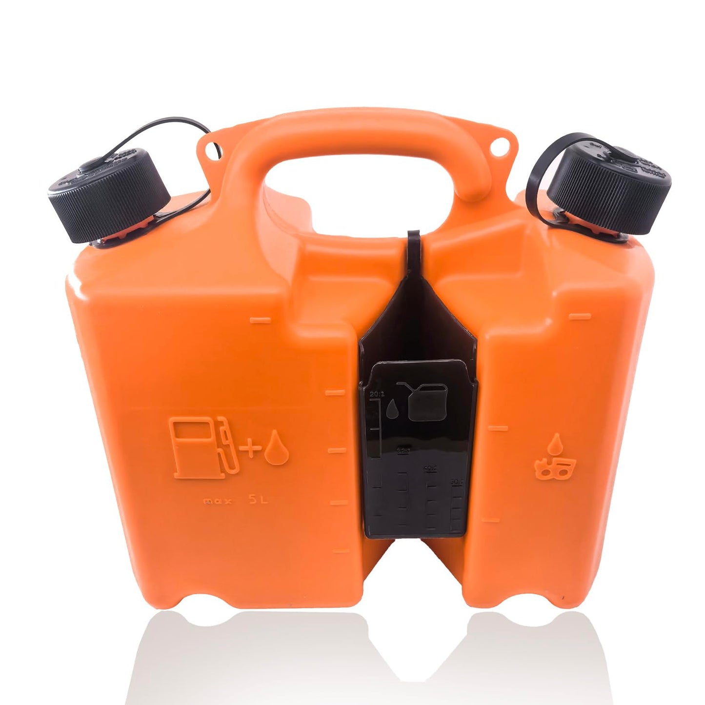Fuel Container with Spill Proof Smart Control Spout with Bonus Spout Extender, Fuel Can 5 L + 2.5 L Oil 0000 881 0113 00008810113 With Two tool carriers for Shtil Chainsaw – Orange