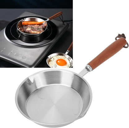 Non-Stick Frying Pan, 12CM Skillet Omelette Pan for Induction Cooking, Gas or Electric, Stainless Steel Egg Frying