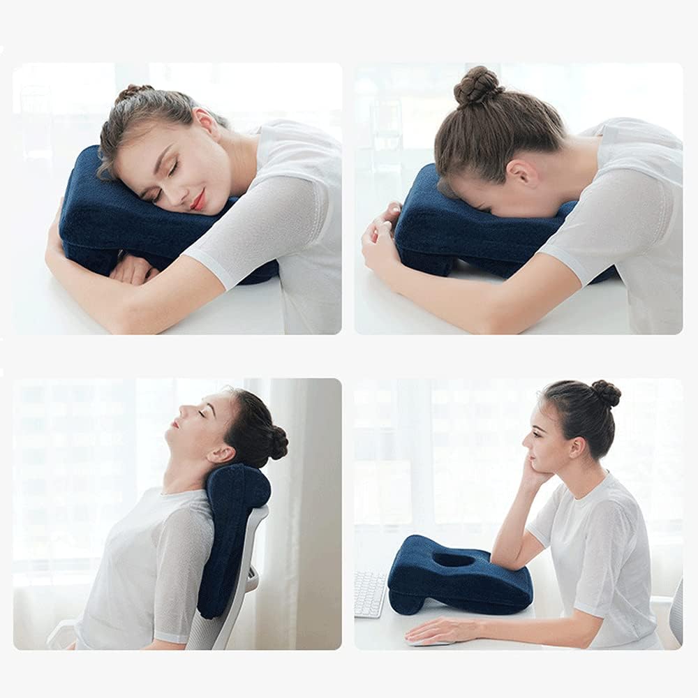 BOLLAER Nap Sleeping Pillow Cushion for Office, Memory Foam Face Down Desk Pillow with Washable Cover