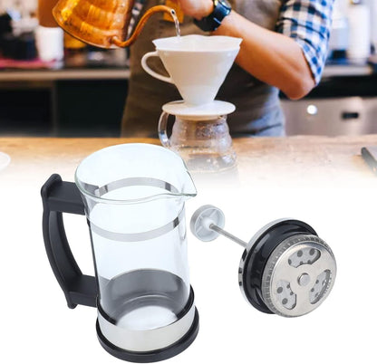 French Press Coffee Maker, 11.8oz Borosilicate Glass Carafe with Triple Filters for Espresso and Tea
