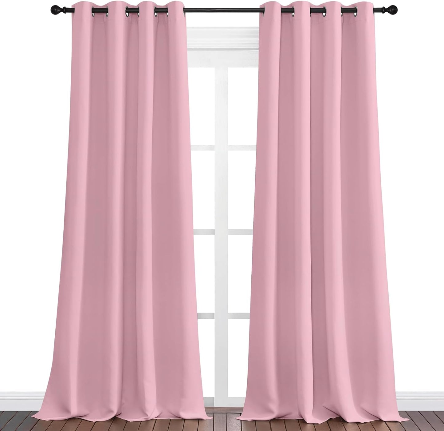 NICETOWN Crystal Pink Blackout Curtains - 102" Long, 55" Wide | Sound Reducing, Heat & Cold Blocking Panels for Modern Rooms
