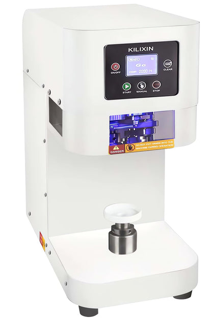 Automatic Commercial Can Sealer Machine, Roller Rotates Bottle Won't Rotate - Soda Can Seaming Machine, Height Adjustable, Electric Bottle Sealer Machine for Plastic Aluminum Beer Can (5.5cm in Diam.)