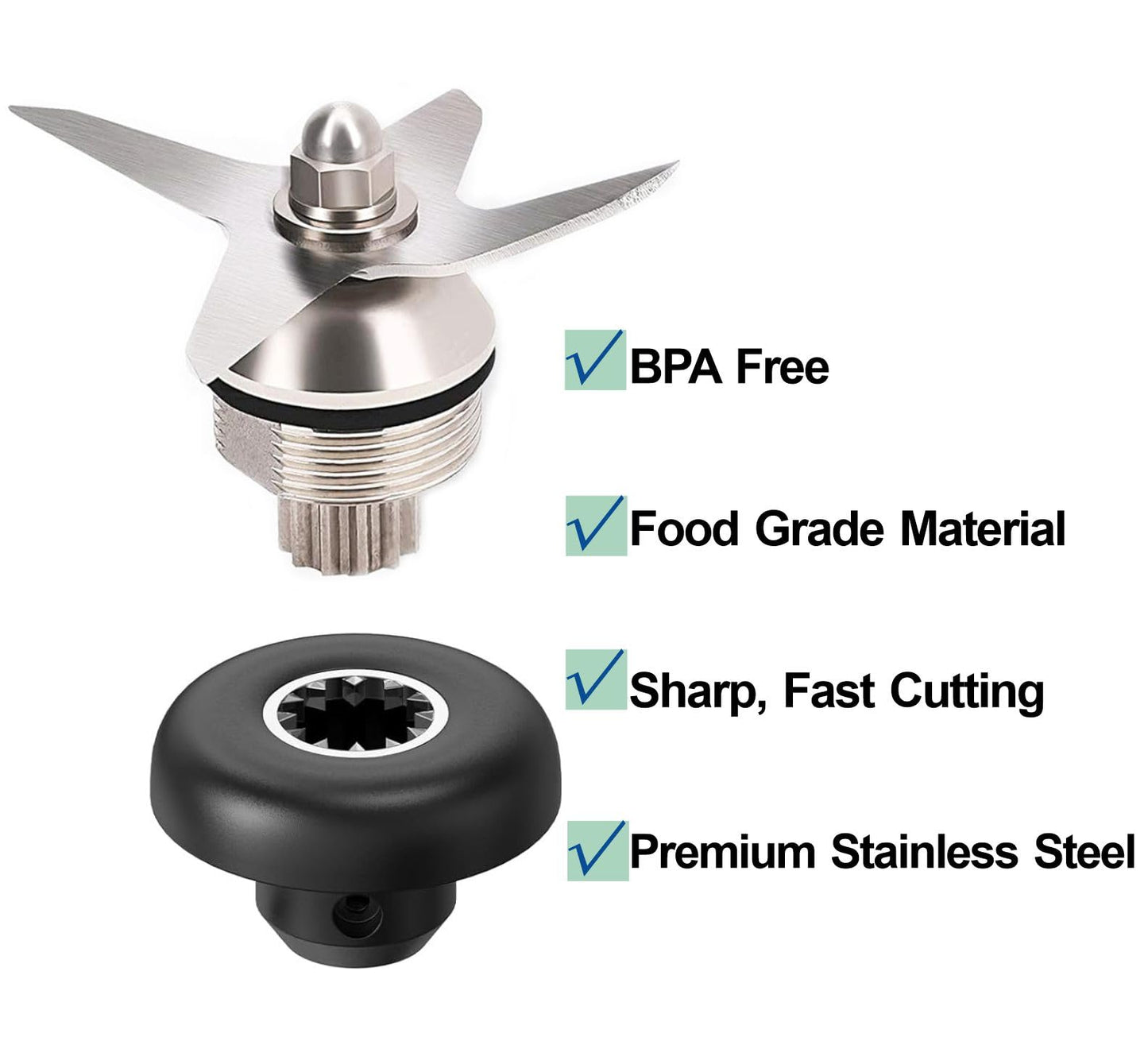 Blade Replacement Parts Kit Compatible with Vitamix, Blender Wet Blade Replacement Assembly with Wrench and Drive Socket Replacement for Vitamix 64oz and 32oz Container