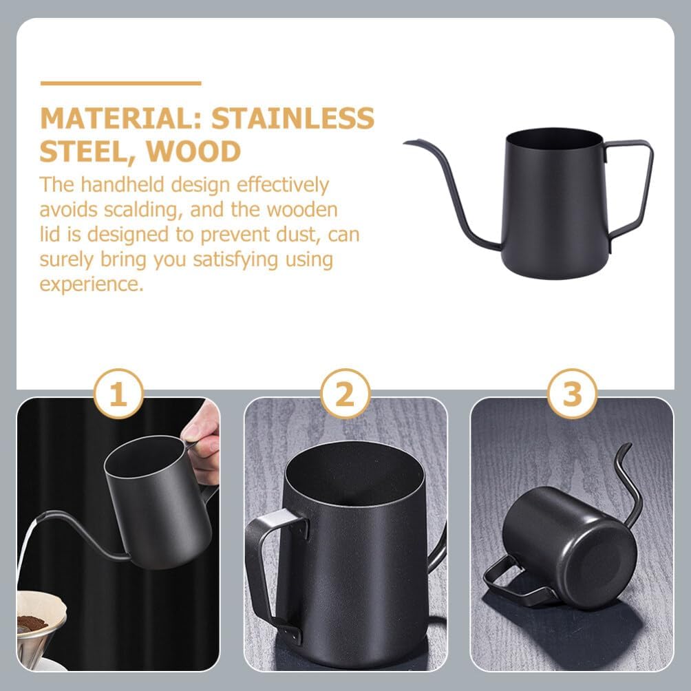 Whistling Teapot Coffee Pot, Stovetop Drip Pot with Long Spout, Stainless Steel Kettle with Tea Strainer