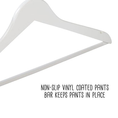 Honey-Can-Do 24-Pack Non-Slip Swivel Hook Wood Hangers, White HNG-09407 White