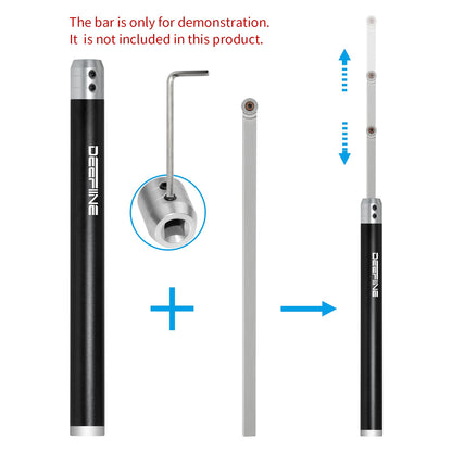 DEEFIINE 2PCS Carbide Wood Lathe Truning Tools Grip Handle, Accept 10mm Square Turning Tool bar (Black and red)