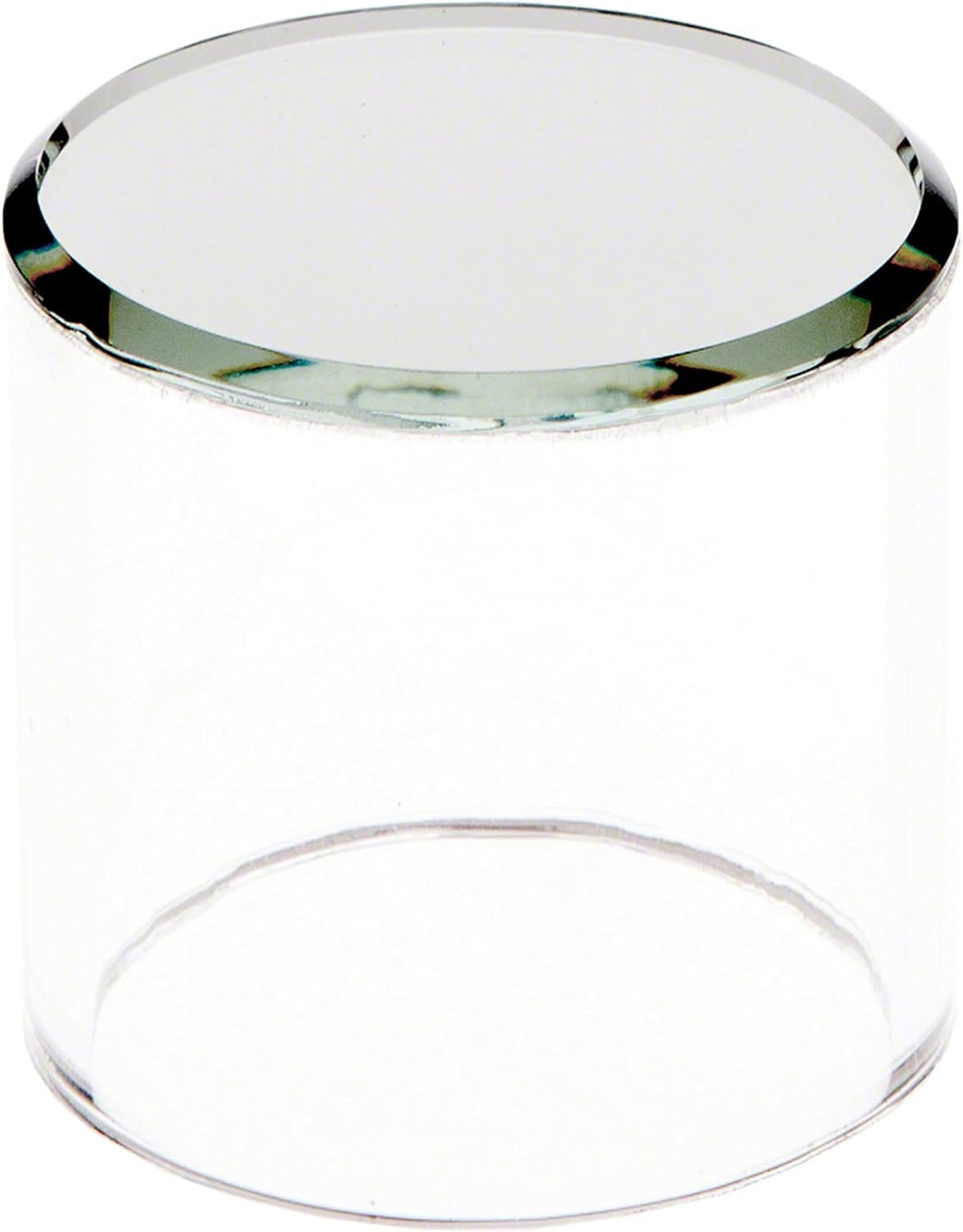 Plymor Clear Acrylic Cylinder Display Riser | Mirror Top, 2" H x 2" D