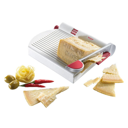 Westmark Adjustable Cheese Slicer with Board & Stainless Steel Sharp Blade, German Cheese Cutter with Precise Thickness Control, Multipurpose Food & Cheese Slicer, Effortless Slicing, White