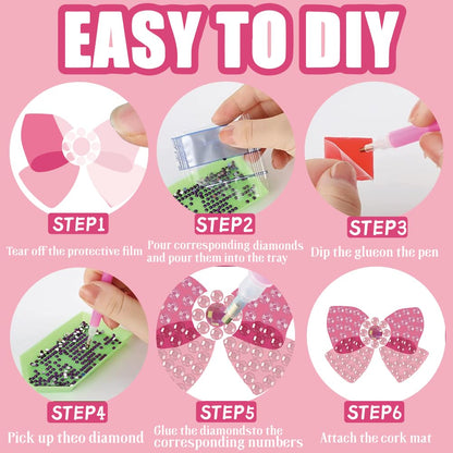 BEUNITONE Bow Diamond Art Earring Kit for Making Earrings - 12Pcs DIY Crystal Bow Shape Sequin Art Craft, Wearable Jewelry Making for Adults Women, Drop Dangle Earring Handmade Gifts for Birthdays