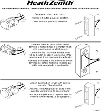 Heath/Zenith SL-7366-02 Wireless Plug-In Door Chime Kit with Molded Plastic Cover, White