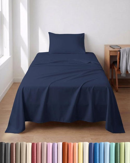 Lightweight Bed Sheet Set by [Brand Name] - Cooling Twin XL Bedding for Hot Sleepers - Breathable with Deep Pockets - Navy Blue
