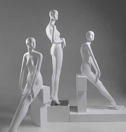 Tall Matte White Female Mannequin with Head - Detachable Dress Form Dummy for Retail, Online Shop & Home Display - Ideal Torso Body for Fashion Styling (Size: Style 1)